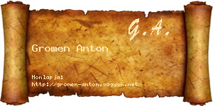 Gromen Anton névjegykártya